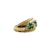 Estate 14k Yellow Gold Emerald and Diamond Band Ring