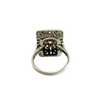 Vintage 14k White Gold Diamond Shield Ring