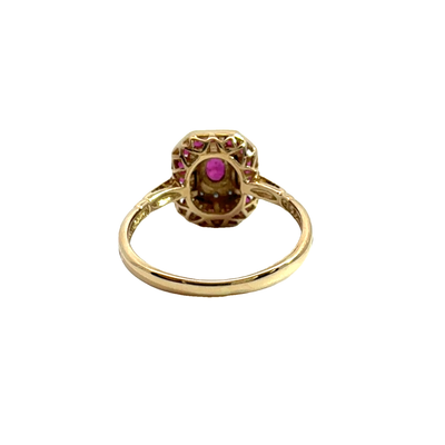 Vintage 14k Yellow Gold Ruby and Diamond Ring