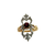 Vintage 14k Two-Tone Gold Ruby and Diamond Shield Ring