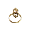 Vintage 14k Two-Tone Gold Ruby and Diamond Shield Ring