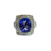 Estate 14k White Gold Tanzanite and Princess Cut Diamond Ring