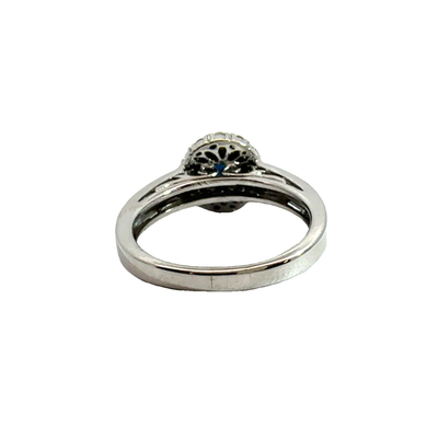 Estate 14k White Gold Sapphire and Diamond Ring