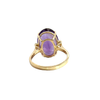 Estate 14k Yellow Gold Amethyst and Diamond Ring