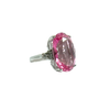 Vintage 14k White Gold Lab Created Pink Sapphire Ring