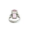 Vintage 14k White Gold Lab Created Pink Sapphire Ring