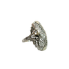 Vintage 14k White Gold Diamond Filigree Shield Ring