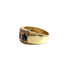 Estate 14k Yellow Gold Sapphire and Diamond Band Ring