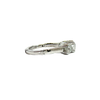 Estate 14k White Gold Three Stone Diamond Ring with Arthritic Shank