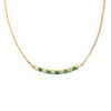 Estate Emerald and Diamond 14k Yellow Gold Necklace 16"