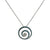 Estate Effy Bella Bleu 14k White Gold Blue and White Diamond Spiral Pendant Necklace 18"