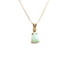 Estate 14k Yellow Gold Opal and Diamond Pendant Necklace 21"