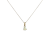 Estate 14k Yellow Gold Opal and Diamond Pendant Necklace 21"