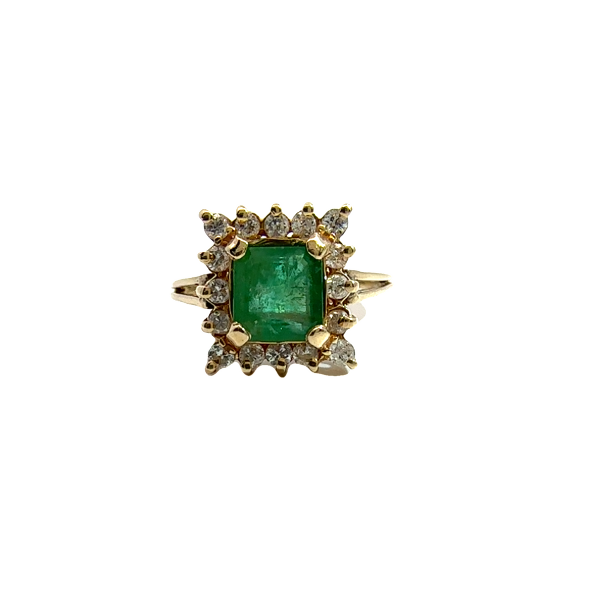 Vintage 14k Yellow Gold Emerald Ring