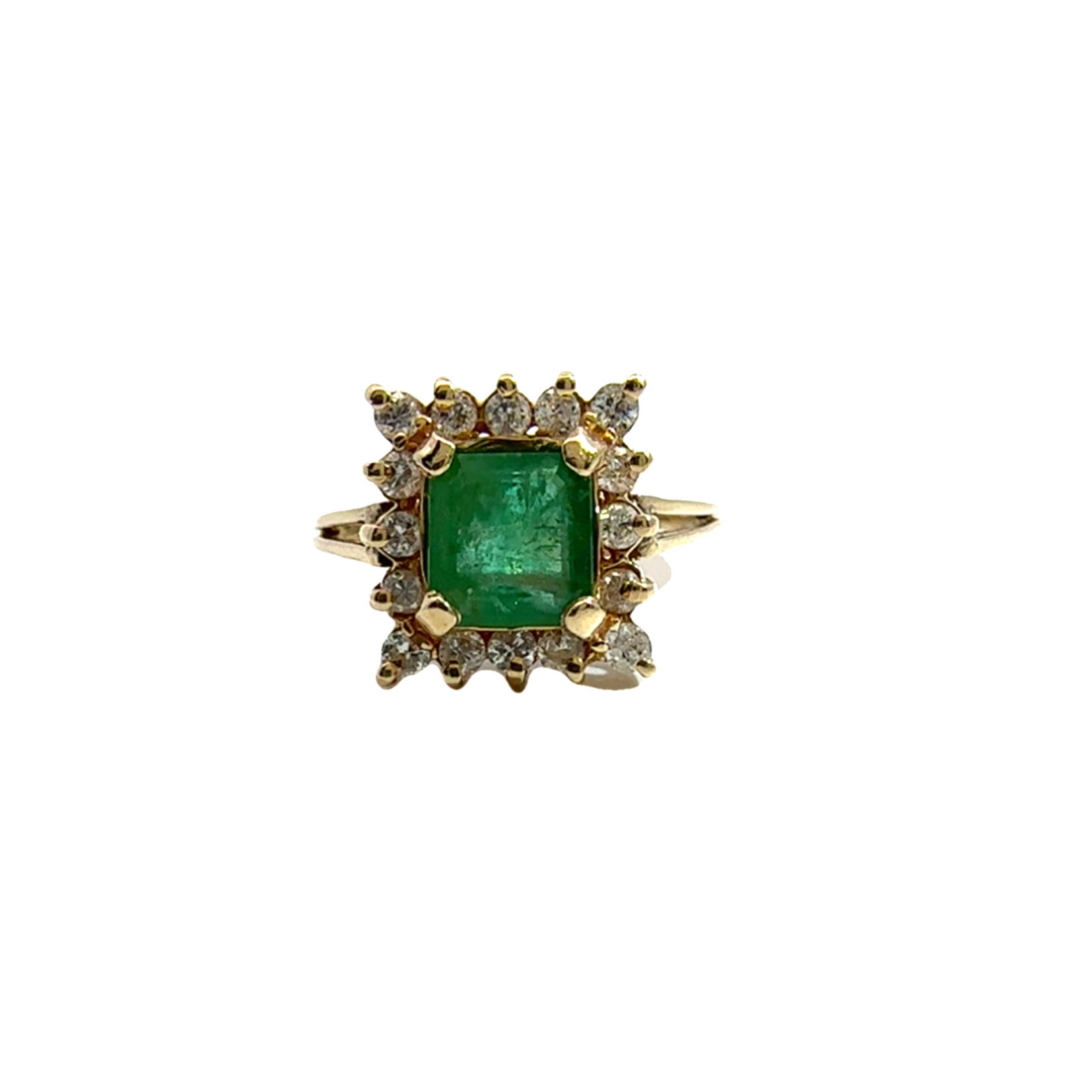 Vintage 14k Yellow Gold Emerald Ring