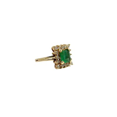 Vintage 14k Yellow Gold Emerald Ring