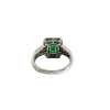 Estate Effy 14k White Gold Emerald and Diamond Ring