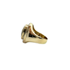 Estate Men's Lemon Quartz and Diamond 14k Yellow Gold Ring