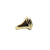 Estate Men's Lemon Quartz and Diamond 14k Yellow Gold Ring