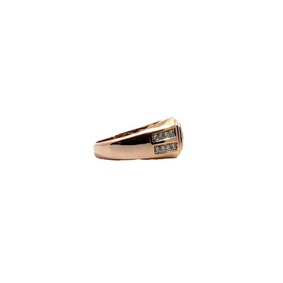 Estate Men's Diamond and 14k Rose Gold Ring