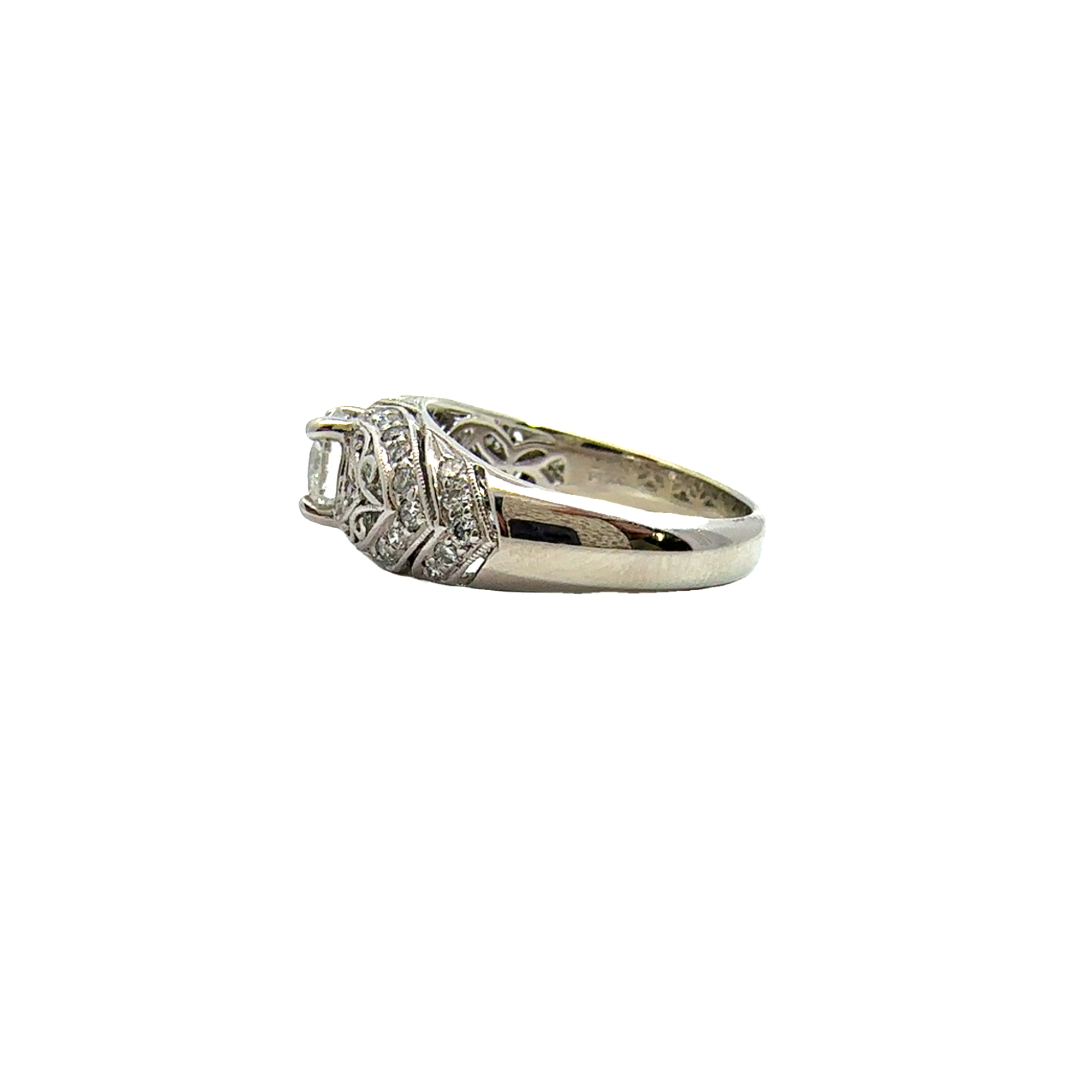 Vintage Diamond 14K White Gold Ring - 1.14 CTW