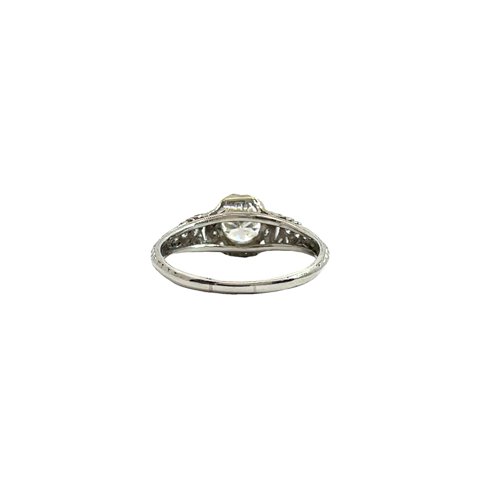 Vintage Platinum Filigree Design Diamond Ring - 1.30 CTW