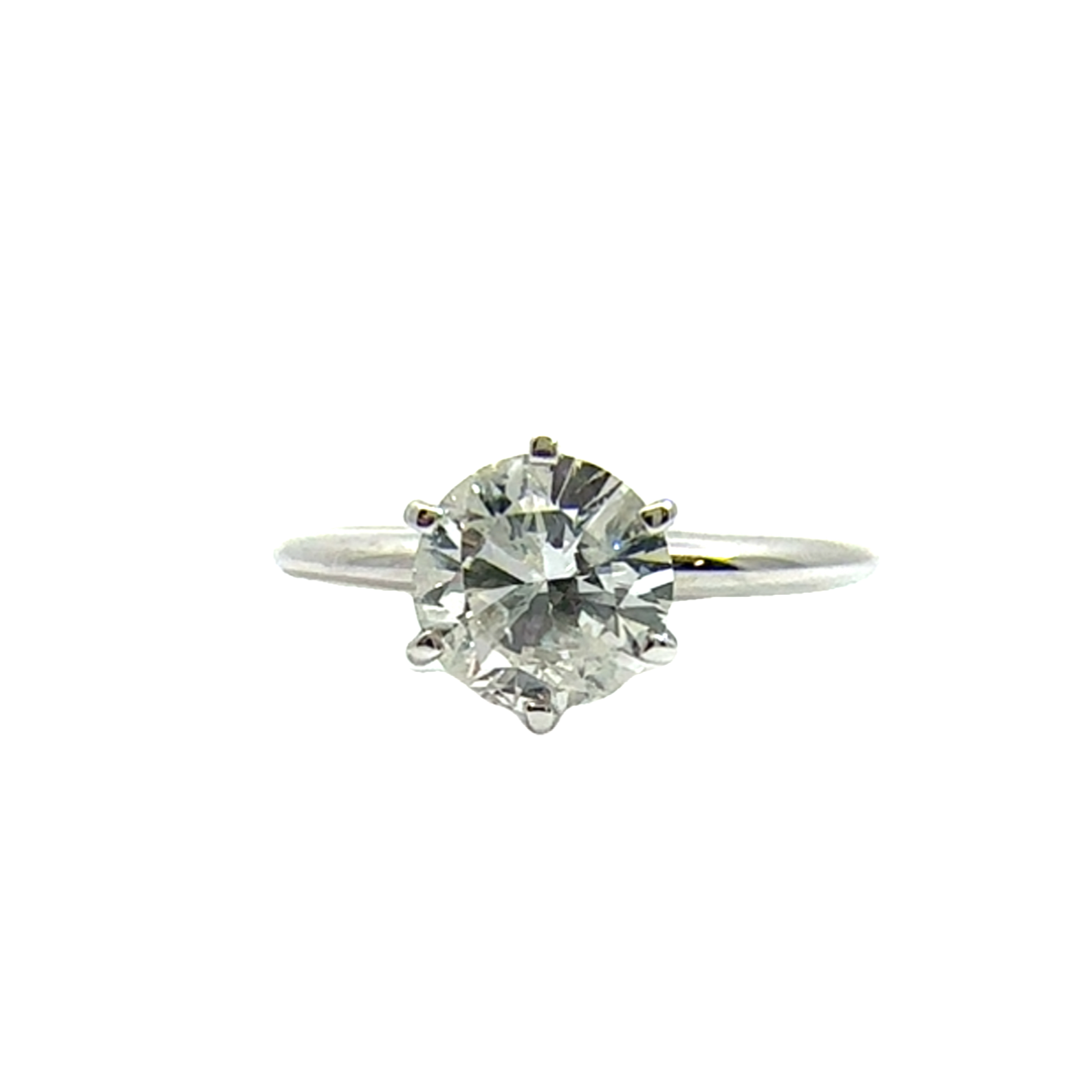 Estate 14k White Gold Solitaire Diamond Ring - 1.05 CTW