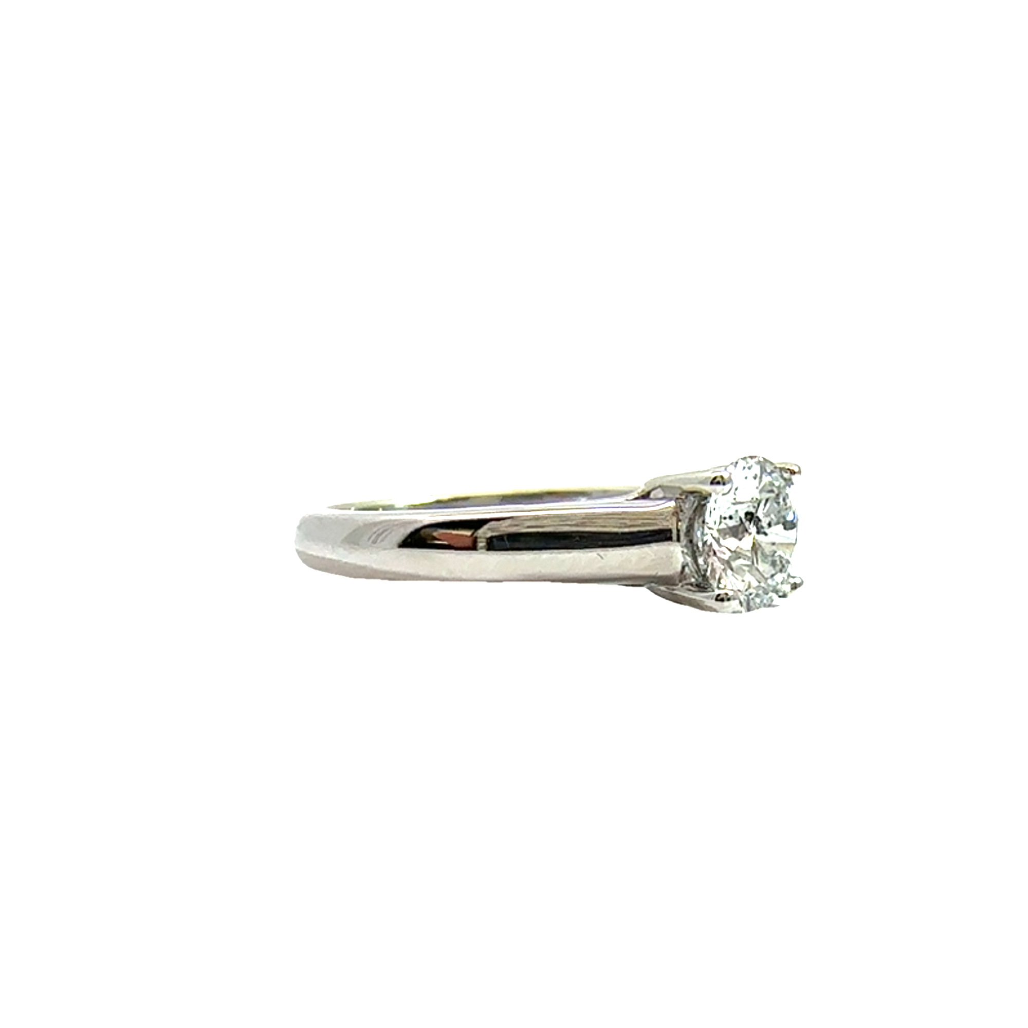 Estate 14k White Gold Round Brilliant Diamond Engagement Ring - 0.96 CTW