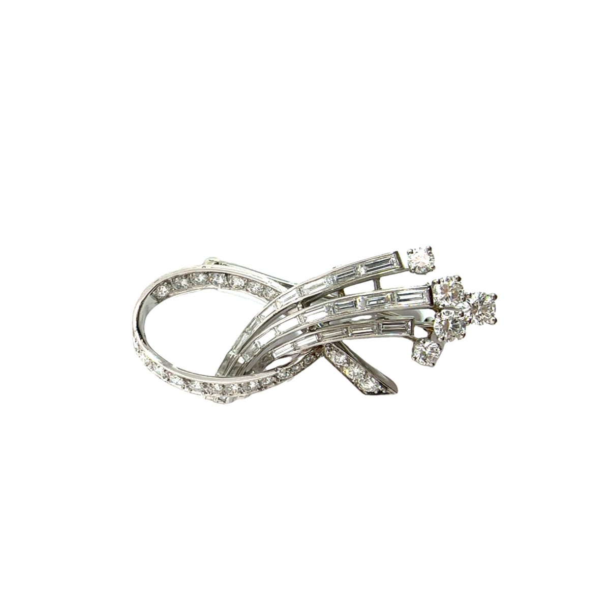 Vintage Platinum Diamond Spray Brooch