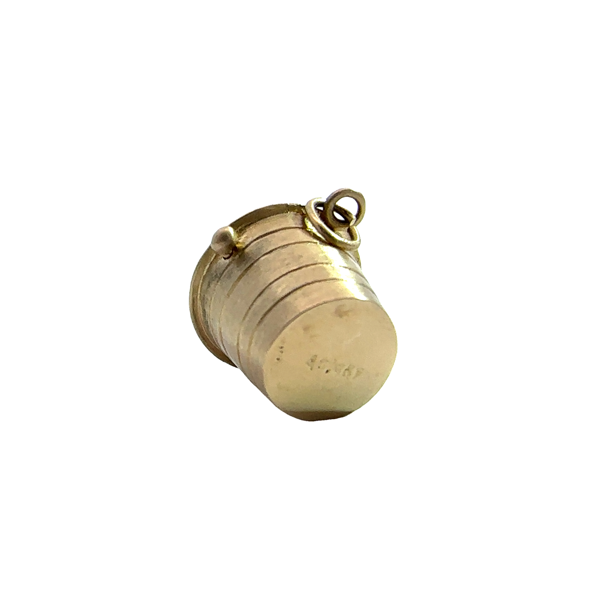 Vintage 14k Yellow Gold Champagne Bucket Charm Pendant