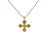 Estate Modern 14k Yellow Gold Cross Pendant Necklace 18"