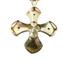 Estate Modern 14k Yellow Gold Cross Pendant Necklace 18"