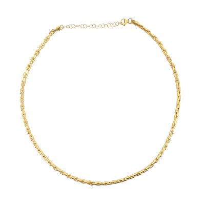 Estate 14k Yellow Gold Square Cable Link Chain Necklace 18"