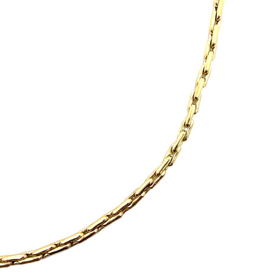 Estate 14k Yellow Gold Square Cable Link Chain Necklace 18"