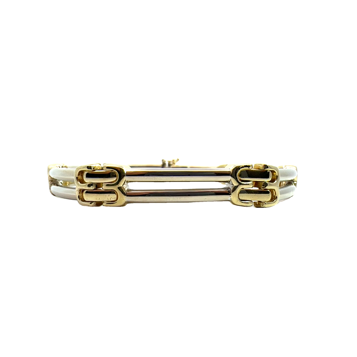 Estate Men&#39;s Two-Tone 14k Gold Bracelet 8&quot;