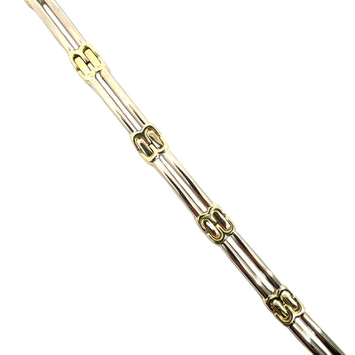 Estate Men's Two-Tone 14k Gold Bracelet 8"