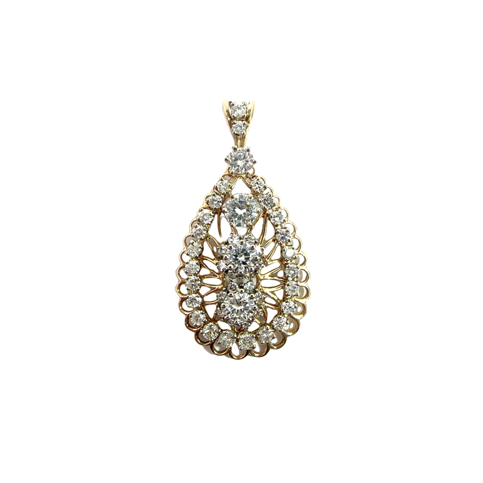 Vintage 10k Yellow Gold and Diamond Pendant