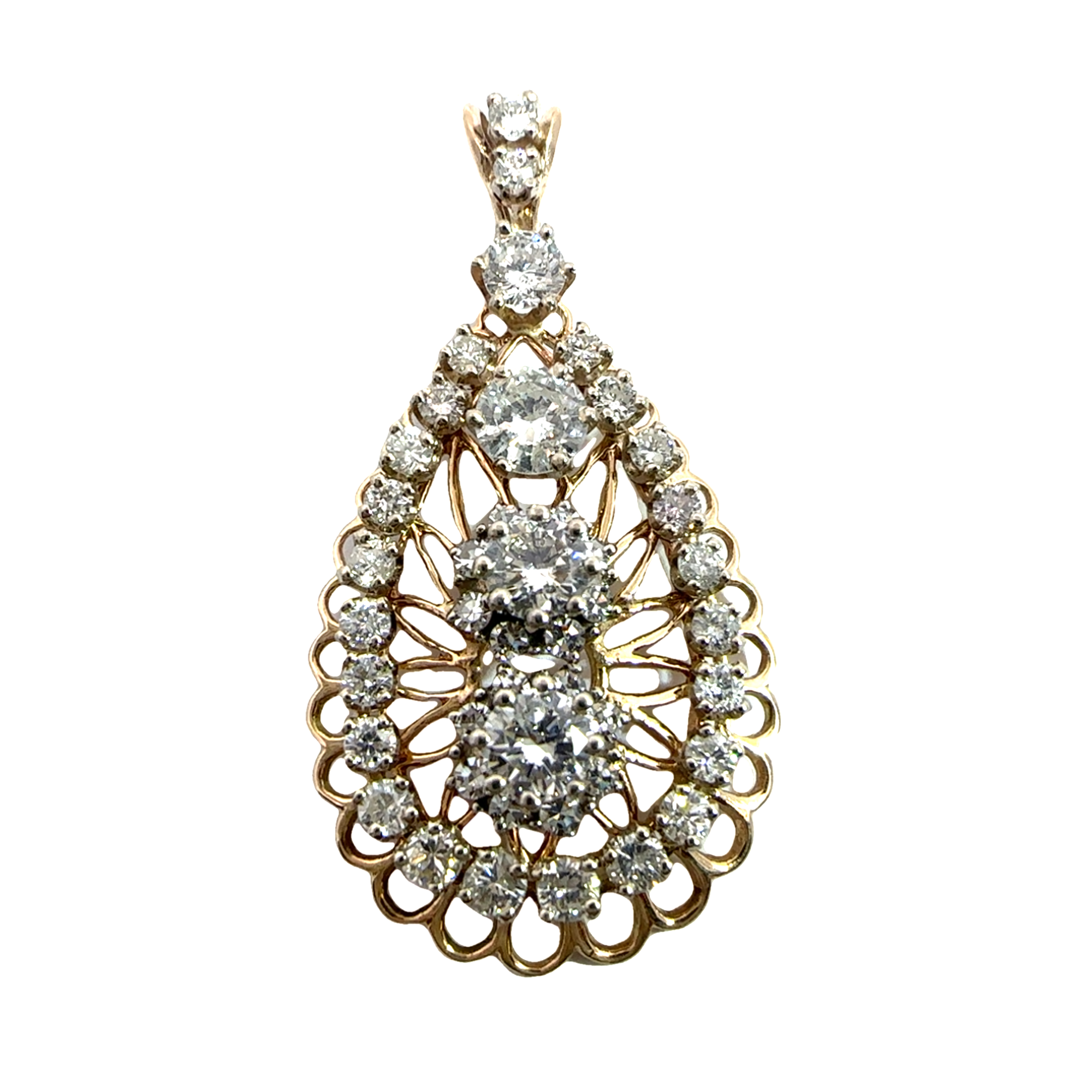 Vintage 10k Yellow Gold and Diamond Pendant