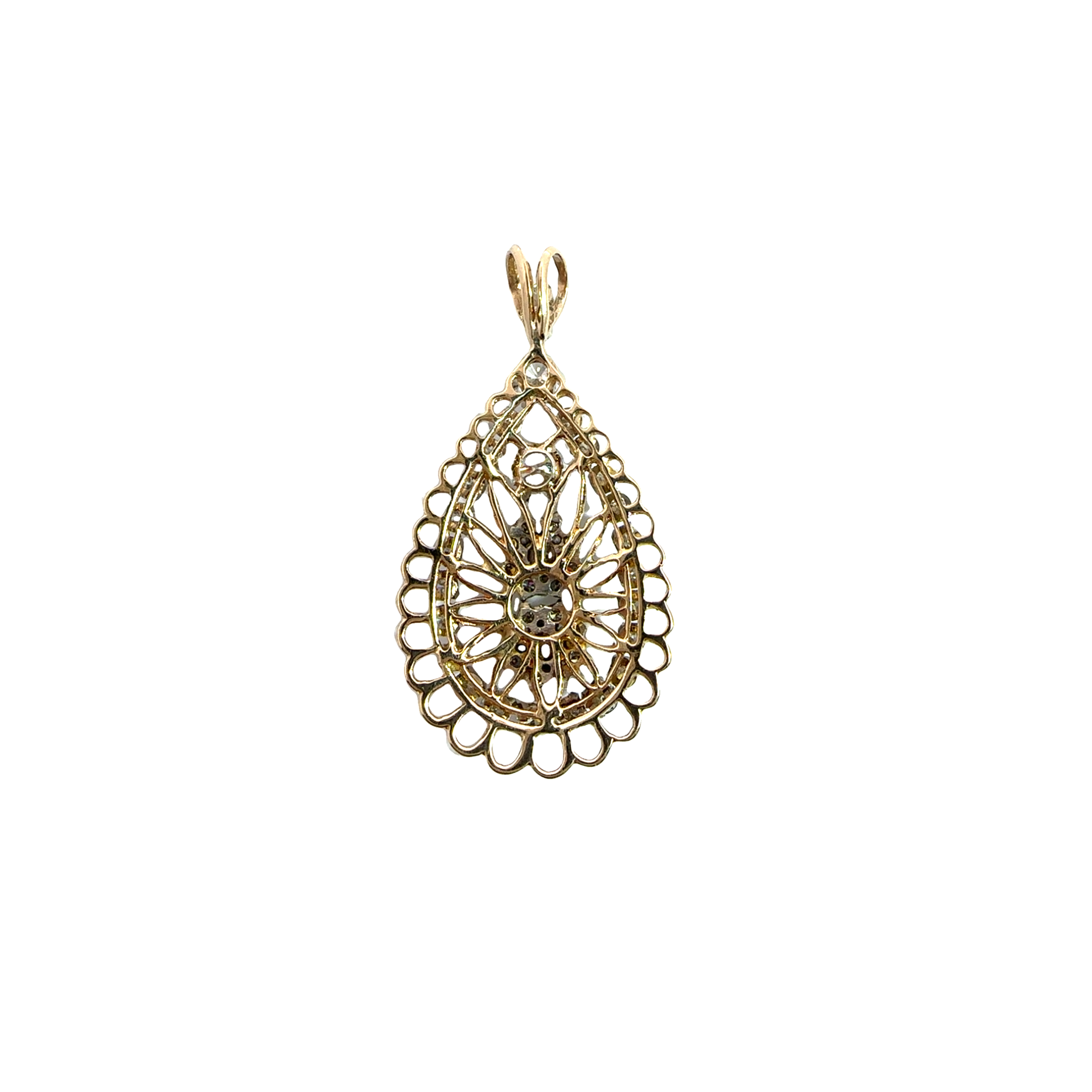 Vintage 10k Yellow Gold and Diamond Pendant