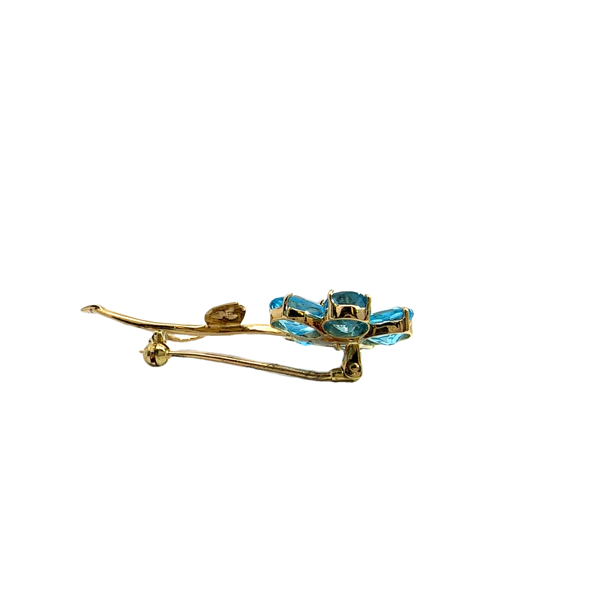 Estate 18k Yellow Gold Floral Brooch