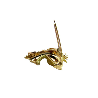 Estate 18k Yellow Gold Horse Head Brooch