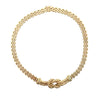 Estate 14k Yellow Gold Knot Necklace with Sapphire Accents 18"