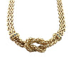 Estate 14k Yellow Gold Knot Necklace with Sapphire Accents 18"