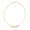 Estate Emerald and Diamond 14k Yellow Gold Necklace 16"