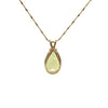 Estate 14k Yellow Gold Pear Cut Yellow Heliodor Pendant Necklace 18"