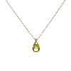 Estate 14k Yellow Gold Pear Cut Yellow Heliodor Pendant Necklace 18"