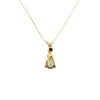 Estate 14k Yellow Gold Opal and Diamond Pendant Necklace 21"