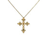 Estate 14k Yellow Gold, Citrine and Peridot Cross Pendant Necklace