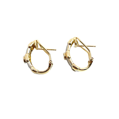 Estate Two-Tone 14k Gold and Diamond Earrings