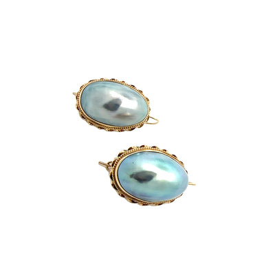 Estate Blue Pearl Earrings